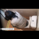 A woman is video-recorded from above the restroom stall wall as she sits on the toilet and blows a nice fart and wipes herself. Unfortunately, she does not shit. Presented in 720P HD video.